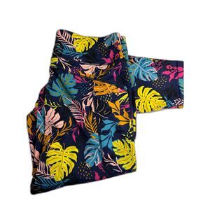 POP Fit Tropical Print Workout Leggings, Women's Size XL, Colorful Activewear
